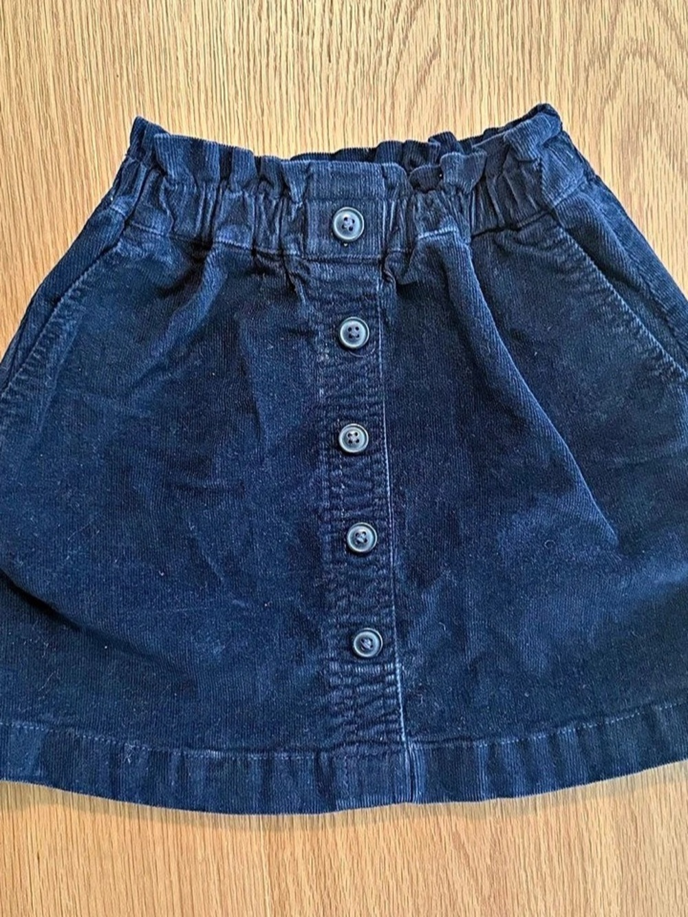 Crewcuts Corduroy Paperbag Waist Button-Front Skirt Blue Girls 4-5